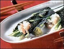Temaki - suši s garnáty a okurkami
