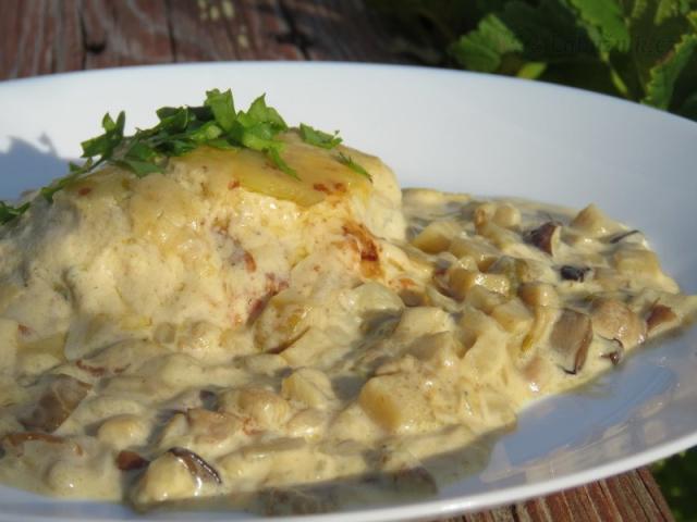 Ruský recept na hříbky zapečené ve smetaně